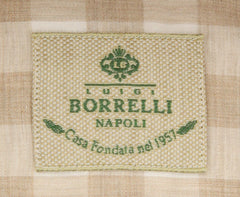 Borrelli Light Brown Check Shirt - Slim - (2018022214) - Parent