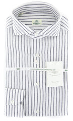 Borrelli White Striped Shirt - Slim - 15.5/39 - (2018022113)