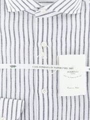 Borrelli White Striped Shirt - Slim - (2018022113) - Parent