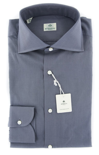 Luigi Borrelli Gray Solid Shirt - Slim - (EV0629930) - Parent