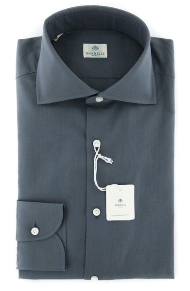 Luigi Borrelli Gray Solid Shirt - Slim - (EV0629932) - Parent