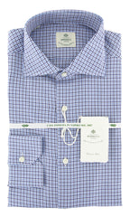 Luigi Borrelli Blue Check Shirt - Slim - 15/38 - (73LB3009)