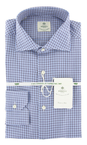 Luigi Borrelli Blue Check Shirt - Slim - (73LB3009) - Parent