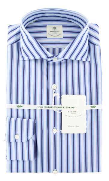 Luigi Borrelli Blue Striped Shirt - Slim - (73LB3069) - Parent