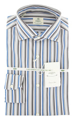 Luigi Borrelli Gray Striped Shirt - Slim - 15.5/39 - (60LB3559)
