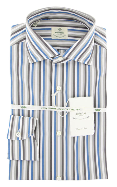 Luigi Borrelli Gray Striped Shirt - Slim - (60LB3559) - Parent