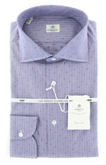 Borrelli Blue Fancy Shirt - Slim - 17/43 - (201802211)