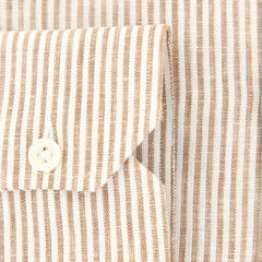 Luigi Borrelli Brown Striped Shirt - Slim - (LB4094BR) - Parent