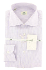 Luigi Borrelli Purple Striped Shirt - Extra Slim - 14.5/37 - (LB4153)