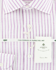 Luigi Borrelli Purple Striped Shirt - Slim - (LB4158PU) - Parent