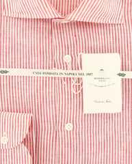 Luigi Borrelli Red Striped Shirt - Slim - (LB4306RED) - Parent
