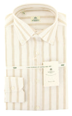 Luigi Borrelli Beige Striped Shirt - Slim - (60LB4951) - Parent