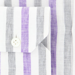 Luigi Borrelli Purple Striped Shirt - Slim - (80B4953) - Parent