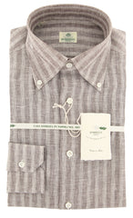 Luigi Borrelli Brown Striped Shirt - Slim - (LB5BRN) - Parent