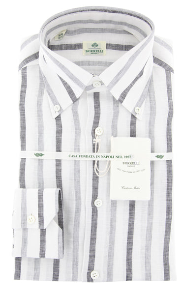 Luigi Borrelli Gray Striped Shirt - Slim - (90LB936) - Parent