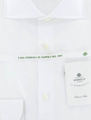 Luigi Borrelli White Solid Cotton Shirt - Slim - (RI) - Parent