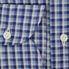 Luigi Borrelli Blue Plaid Cotton Dress Shirt - Slim - (8X) - Parent