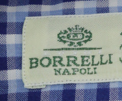Luigi Borrelli Blue Plaid Cotton Dress Shirt - Slim - (8X) - Parent