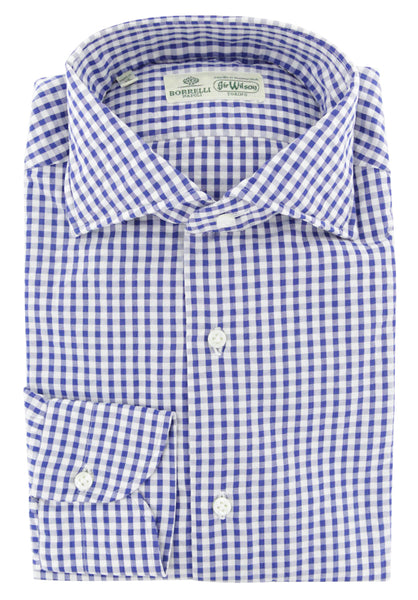 Luigi Borrelli Blue Check Cotton Shirt - Slim - (236) - Parent