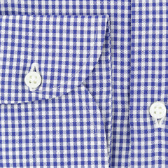 Luigi Borrelli Blue Micro-Check Cotton Shirt - Extra Slim - (190) - Parent
