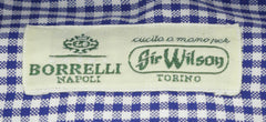 Luigi Borrelli Blue Micro-Check Cotton Shirt - Extra Slim - (190) - Parent