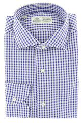 Luigi Borrelli Blue Check Cotton Shirt - Slim - 15/38 - (227)