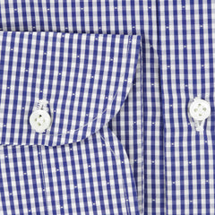 Luigi Borrelli Navy Blue Micro-Check Shirt - Slim - (281) - Parent