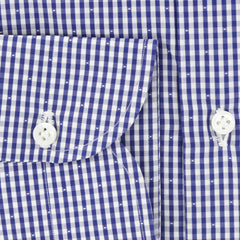 Luigi Borrelli Navy Blue Micro-Check Shirt - Extra Slim - (281) - Parent