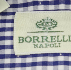 Luigi Borrelli Navy Blue Micro-Check Shirt - Slim - (281) - Parent