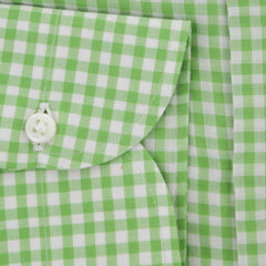 Luigi Borrelli Green Check Cotton Dress Shirt - Slim - (8N) - Parent