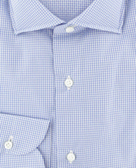 Luigi Borrelli Light Blue Micro-Check Shirt - Slim - (185) - Parent