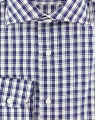 Luigi Borrelli Navy Blue Plaid Cotton Shirt - Slim - (278) - Parent
