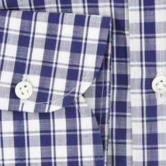 Luigi Borrelli Navy Blue Plaid Cotton Shirt - Slim - (278) - Parent