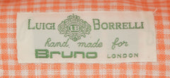 Luigi Borrelli Orange Micro-Check Linen Dress Shirt - X Slim - (104) - Parent