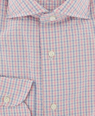 Luigi Borrelli Pink Check Cotton Dress Shirt - Slim - (8W) - Parent