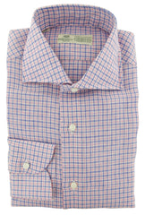 Luigi Borrelli Pink Plaid Linen Dress Shirt - Slim - 15/38 - (108)