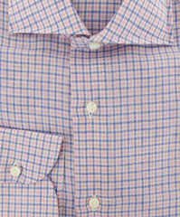 Luigi Borrelli Pink Plaid Linen Dress Shirt - Slim - (108) - Parent