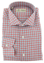 Luigi Borrelli Red Plaid Linen Dress Shirt - Slim - (111) - Parent
