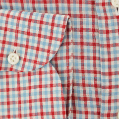 Luigi Borrelli Red Plaid Linen Dress Shirt - Slim - (111) - Parent