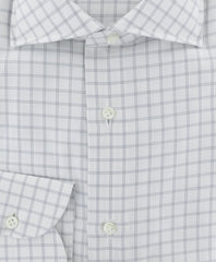 Luigi Borrelli Light Gray Check Dress Shirt - Slim - (8C) - Parent