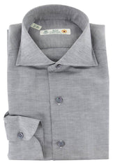 Luigi Borrelli Gray Melange Cotton Shirt - Slim - 17/43 - (288)