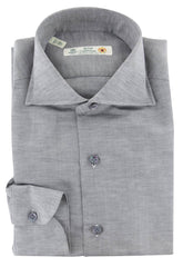 Luigi Borrelli Gray Melange Cotton Shirt - Extra Slim - 17/43 - (288)