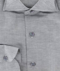 Luigi Borrelli Gray Melange Cotton Shirt - Extra Slim - (288) - Parent