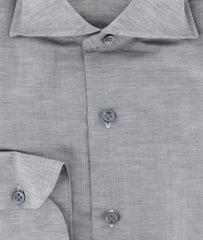 Luigi Borrelli Gray Melange Cotton Shirt - Slim - (288) - Parent