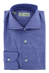 Luigi Borrelli Blue Melange Dress Shirt - Slim - 14.5/37 - (83)