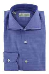 Luigi Borrelli Blue Melange Dress Shirt - Extra Slim - (83) - Parent