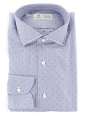 Luigi Borrelli Blue Foulard Cotton Shirt - Extra Slim - 15/38 - (191)