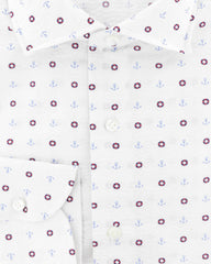 Luigi Borrelli Red Anchor Print Cotton Shirt - Slim - (263) - Parent