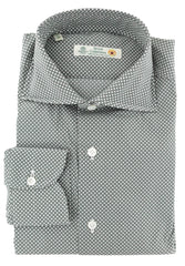 Luigi Borrelli Olive Green Polka Dot Shirt - Slim - 15/38 - (303)