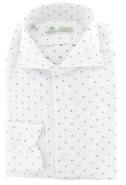 Luigi Borrelli Blue Polka Dot Cotton Shirt - Slim - (272) - Parent